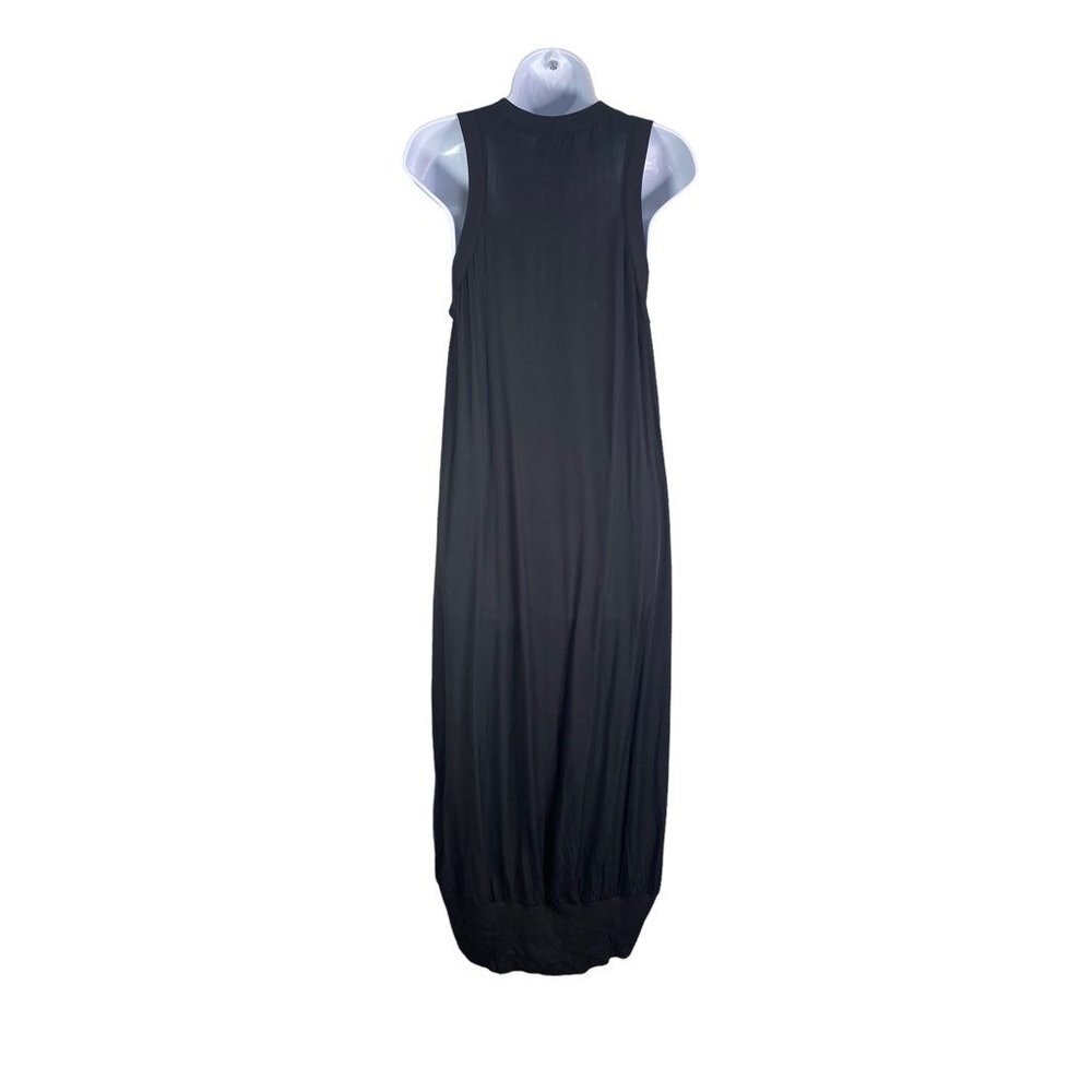 Lumiere Womens Cocoon Dress Black Stretch Midi Scoop Neck Sleeveless Artsy M New - Picture 3 of 11
